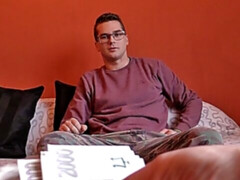 Chubby, hairy hottie in glasses gets fucked in the ass