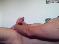 Solo father onanism, screaming and jizz