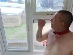 2 angles of one fuck stick getting romped while everybody could observe from outside in one