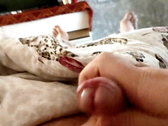 Lying in Bed and Jerking off My Cock Until I Orgasm, It's so Nice