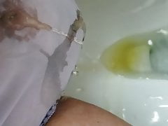 Peeing in girls pantie need a shave