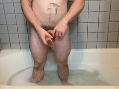 Twink Danny Wilcoxx gets off using a double-ended glass dildo