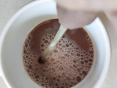 Piss into chocolate milk and using piss to make coffee