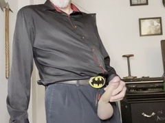 Gay cumshot, man masturbating, uncut cocks