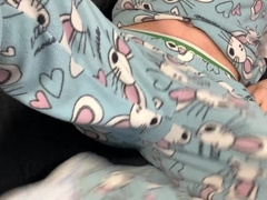 Morning masturbate in pj's and lick jizm