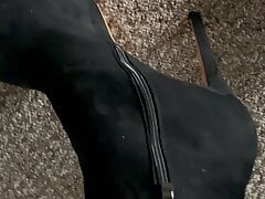 6.5 inch high heel ankle boots try on