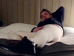 Stroke, man in pantyhose, stroking my cock