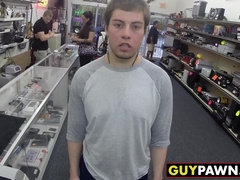 Handsome cutie seduced by money and ass fucked in the office
