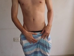 Hot Latino guy strokes his cock for his horny buddy