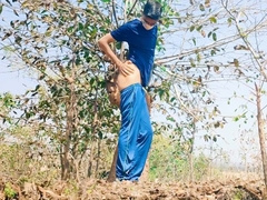 Sumptuous Muslim guy having joy outdoor