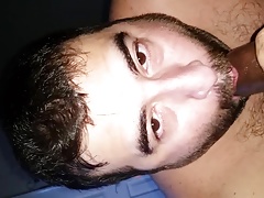 White boy sucking big black cock