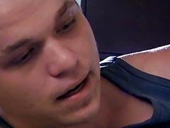 Naughty jock smokes while stripping naked and enjoying solo masturbation