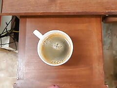 Putting cream in my coffee