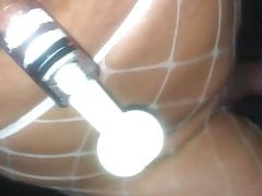 In the City with Clear Pleaser High Heels & Fishnet Stocking