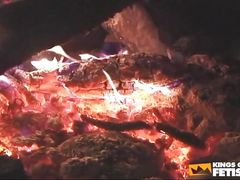 Two Black Twinks Suck Each Other and Masturbate in the Night at the Campfire