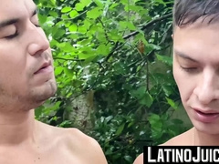 LatinoJuice.com - Straight Latino studs turned gay having outdoor foursome
