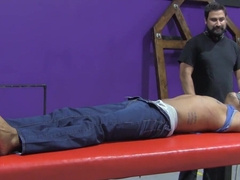 Twink bondage session with a hot Arab slave