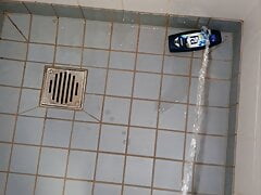Master Ramon pisses horny in the shower.  very hot