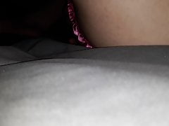 Dildo edging in satin panties