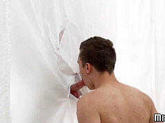 Mormom initiate shoots a load while barebacked after glory slot suck off