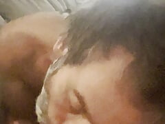 Hungry cock sucker for a chubby guys cock