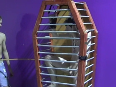Caged boy is ready to receive is dirty sexual punishment