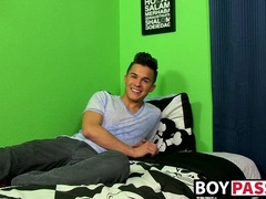 Andy Taylor jerks off and slides dildo in ass until jizzing