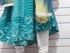 Crossdresser peeing
