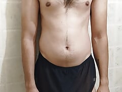Real desi horny boy playing with his big pink dick at home privately.