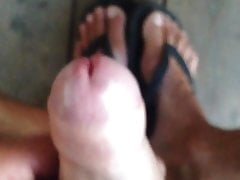 cumshot outdoors