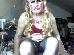 Milf crossdresser sissies it up with some gay masturbation and humiliation