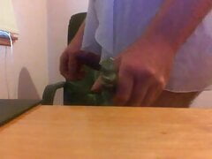 Sissy eating cum on food