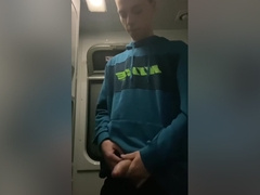 Im Jerking Off In The Train Toilet, They Almost Caught Me, A Tot Of Cum