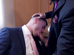 Tying his hands and demanding to get his big cock sucked