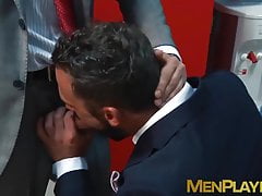 Wild man in suit Logan Moore rimmed and doggystyle pounded