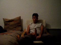 Student jerking off his big cock in the dark