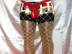 Sissy slut show plays with her asshole with her toys