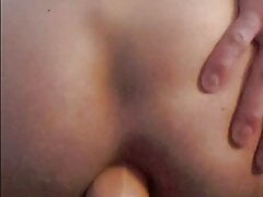 thomas alexander bounces and gapes his ass on 9 inch dildo