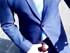 On his knees, he should have my dick in his mouth!