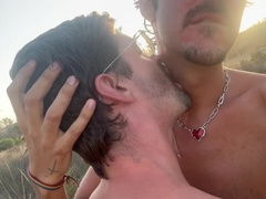 Lurking at first-ever, then revealing ourselves bare and jizzing on a Spanish beach