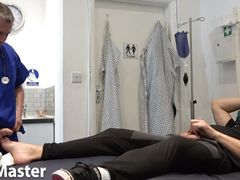 Doctor worships patient's feet and licks two loads of cum from perfect foot PREVIEW