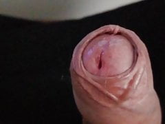 Hand wand in my uncut cock precum flow