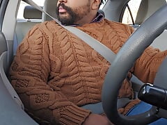 Sweater Daddy Nuts in His Car