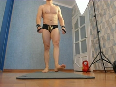 Thrust-ups from the floor. Cowers. Glamour lingerie