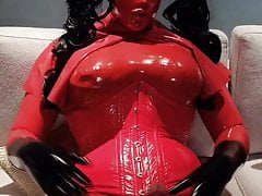 shemale rubberdoll play her cock