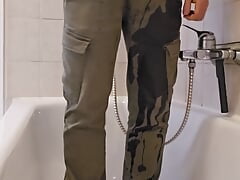 pissing my pants and all over me