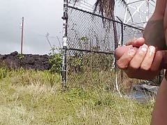 Hawaii! Nicecock1979 shooting cum in public
