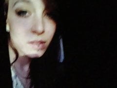 Pretty lady cum tribute