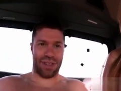 Sensual Gay Stud Is Penetrated Doggy Style In Backseat Of Car