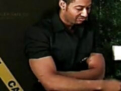 White cop sucks black cock and fucks black ass in the bathroom